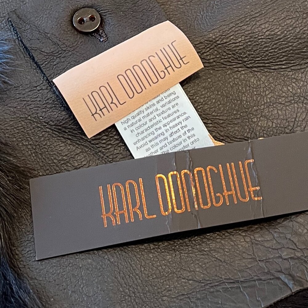 NWT Karl Donoghue shearling and velvet scarf - Picture 3 of 10